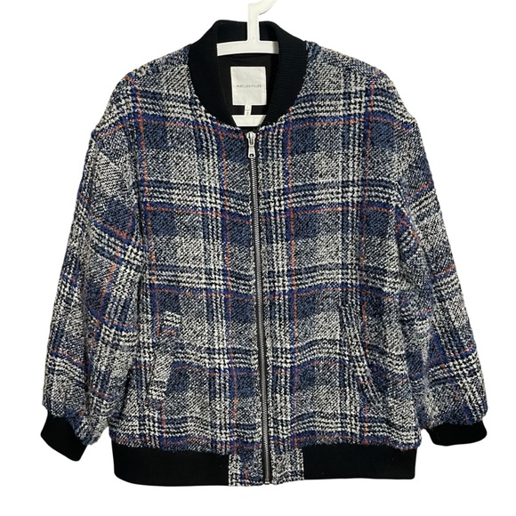 Avec Les Filles Plaid Tweed Jacket wool blend bomber jacket - Picture 1 of 12